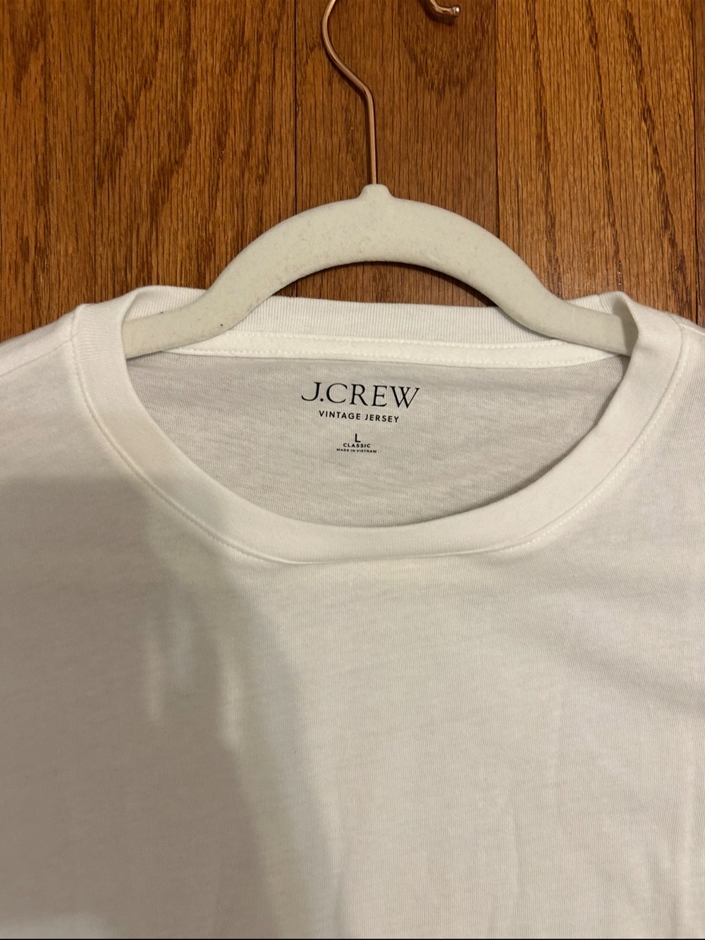 J.Crew Vintage Jersey White Classic Tee Shirt Minimalist Cotton Top L - Picture 3 of 7